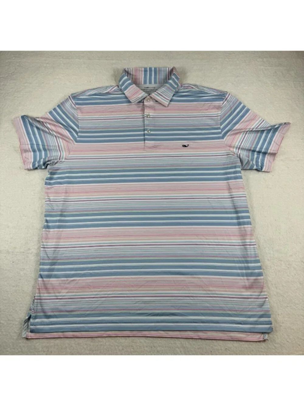 Vineyard Vines Polo Shirt Mens Size XL Multicolor Striped Sankaty Golf Stretch